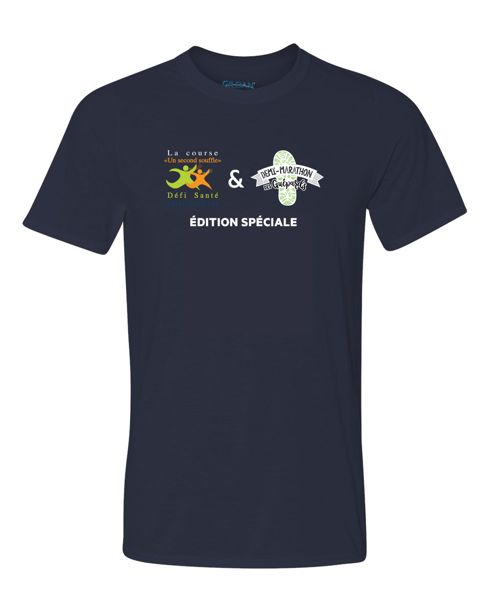 Second-souffle_Demi-marathon-guepards_T-Shirt_Marine
