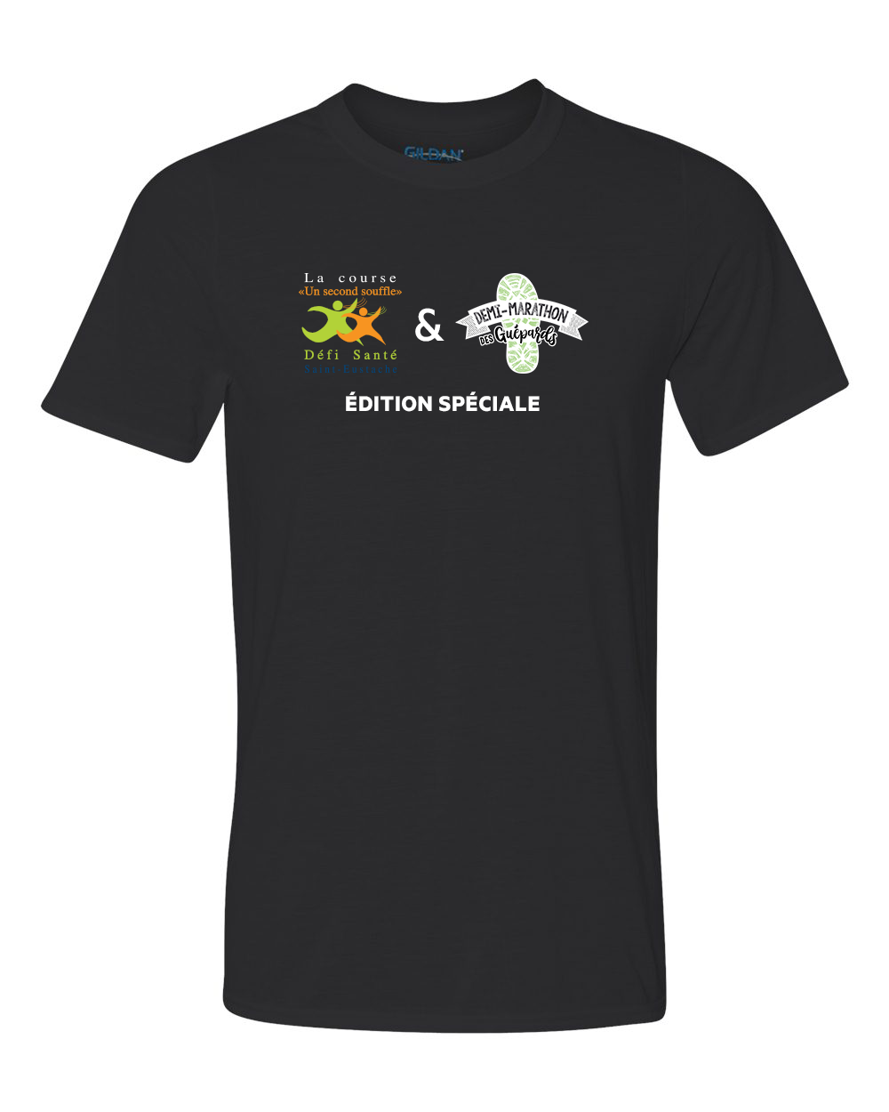 Second-souffle_Demi-marathon-guepards_T-Shirt_Noir